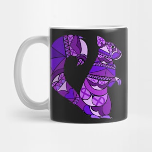 Purple Awareness Ribbon Squirrel Mandala Mug